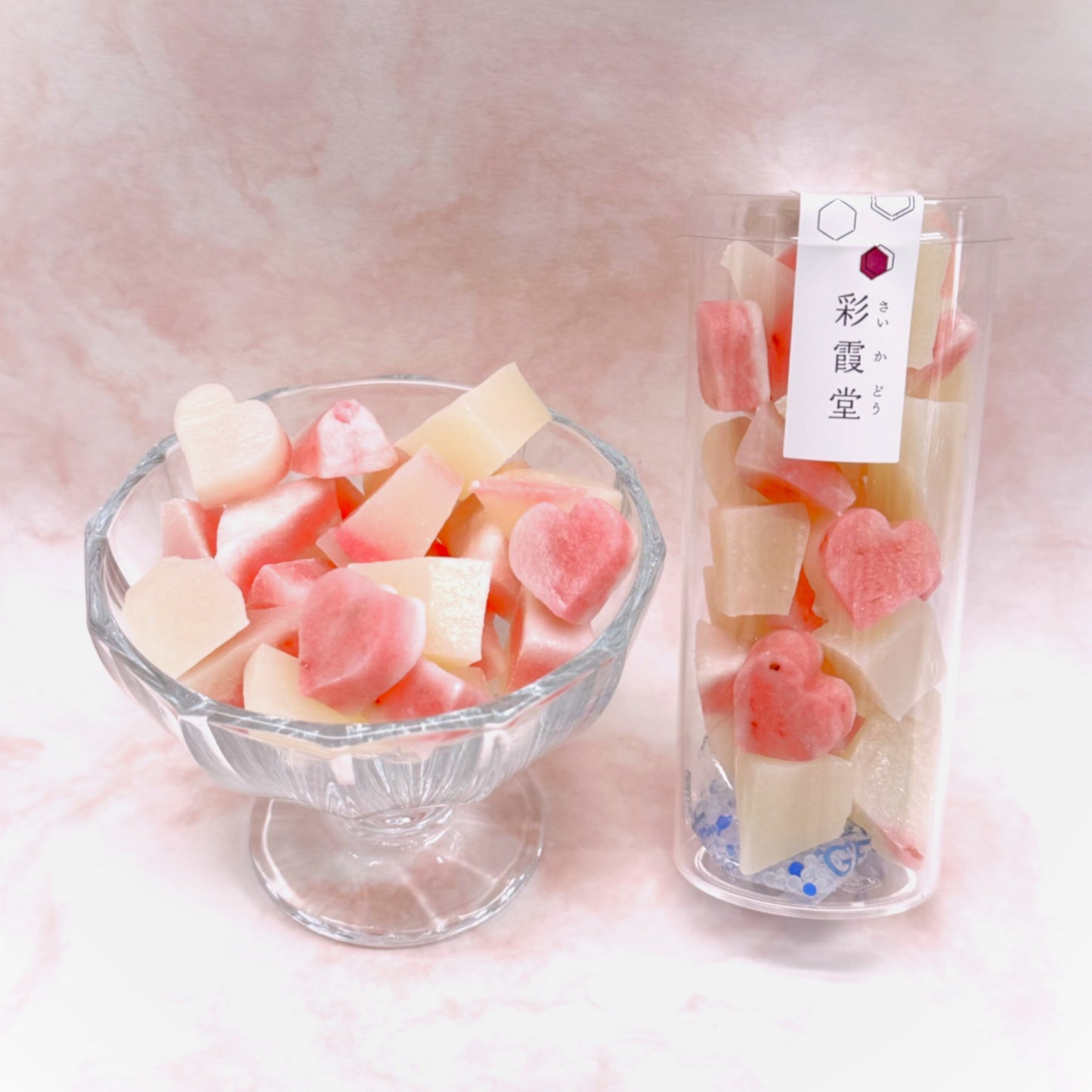 バレンタイン・ホワイトデー用　苺ミルク・ココアミルク琥珀糖